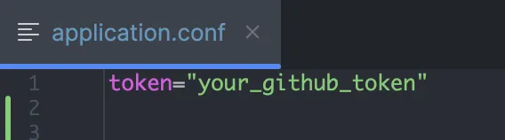 GitHub token shown in a dedicated file